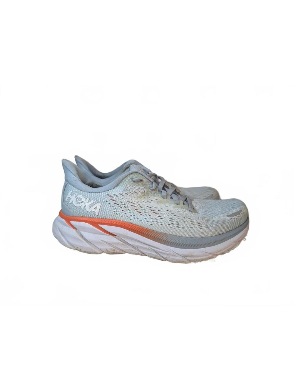 HOKA One One Clifton 8 Women's Running Shoes Blue Fog Orange US 6.5